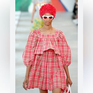 Michael Kors Collection - Spring/Summer 2019 - Plaid Puff-Sleeve Dress - size 10
